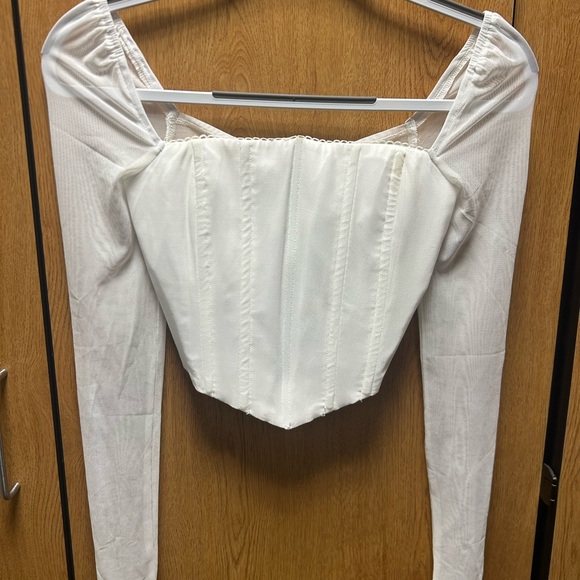 Princess Polly Recycled Fibers Beverly Long Sleeve Top White - Picture 1 of 7